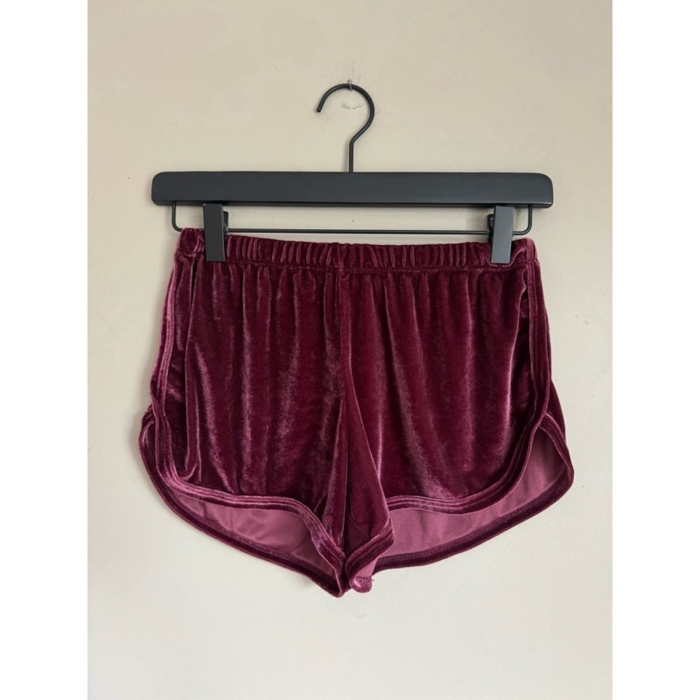 BRANDY MELVILLE Burgundy Velvet Lounge Shorts
